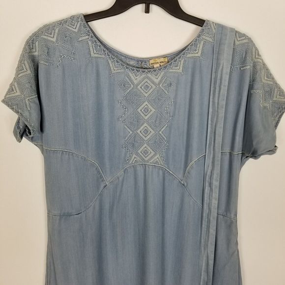 Anthropologie Holding Horses Women Lyocell Chambray Mini Dress Size M-L - Picture 3 of 6